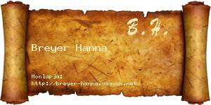 Breyer Hanna névjegykártya
